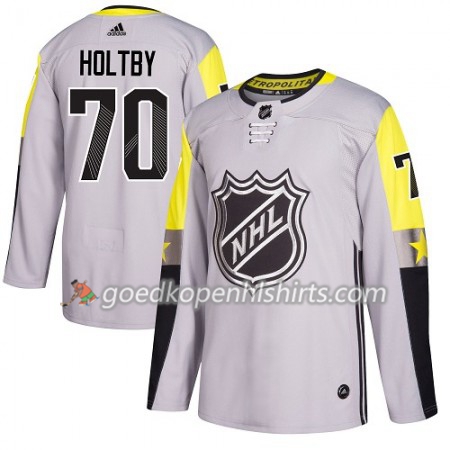 Washington Capitals Braden Holtby 70 2018 NHL All-Star Metro Division Adidas Grijs Authentic Shirt - Mannen
